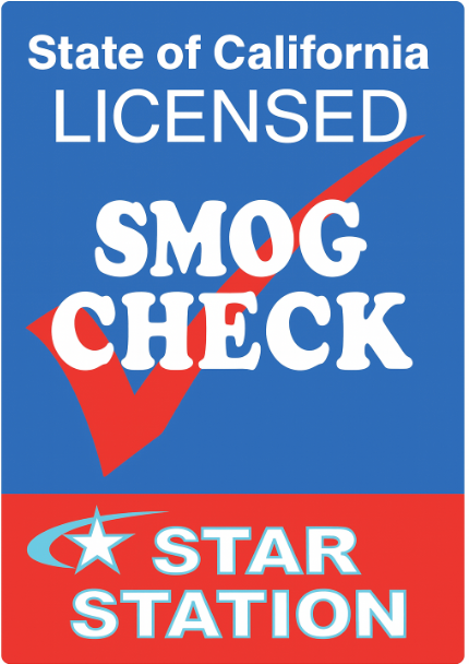 Official State of California Licensed STAR Smog Check Station Sign